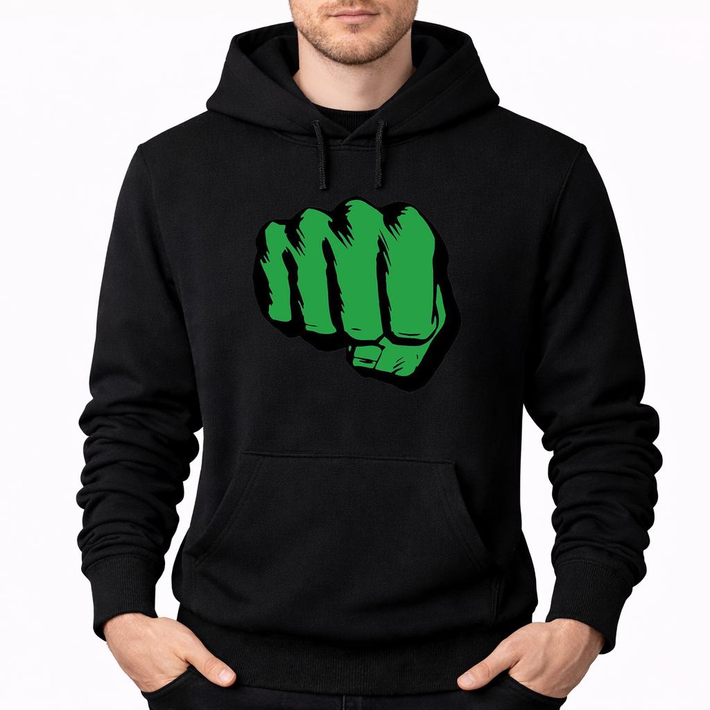 Men's Hulk Punch Pullover Hoodie - Black
