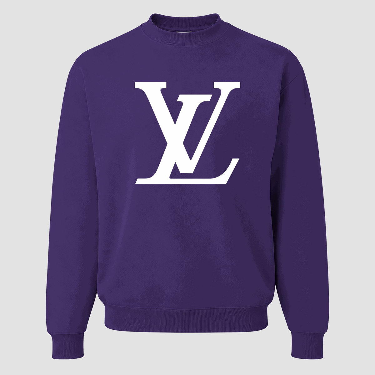 Men's Louis Vuitton White Logo Crewneck Sweatshirt - Purple