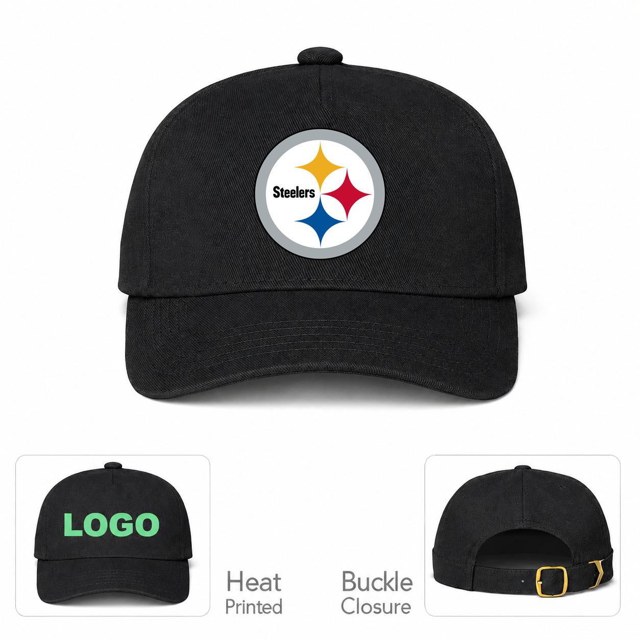 Pittsburgh Steelers Black Baseball Cap Hat