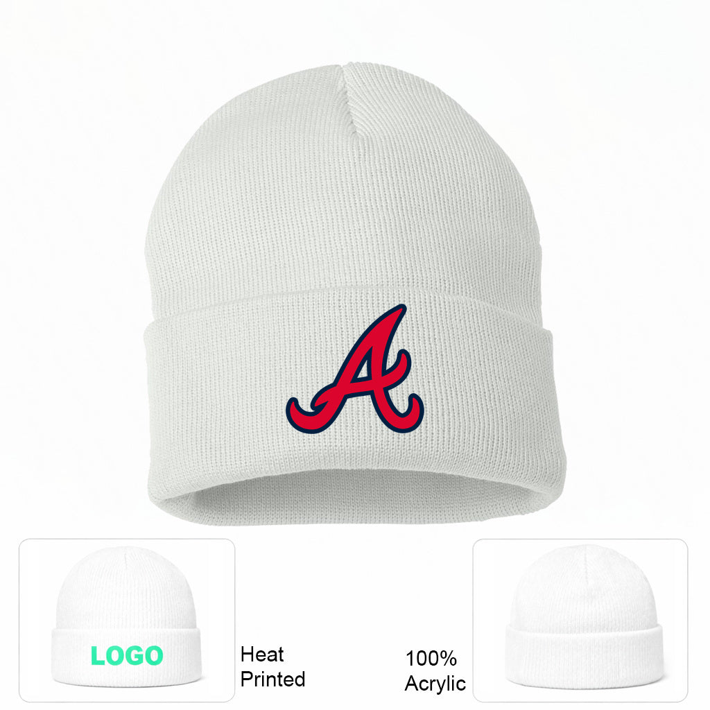 MLB Atlanta Braves Beanie Hat - White