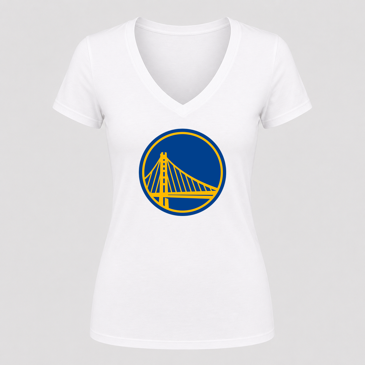 Women's Golden State Warriors V Neck T-Shirt in white