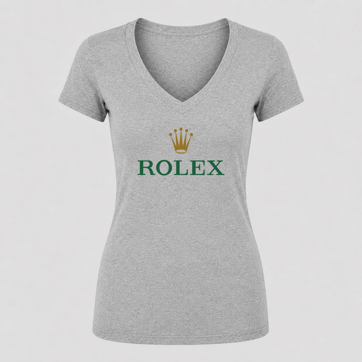 Women's Rolex V Neck T-Shirt in gray