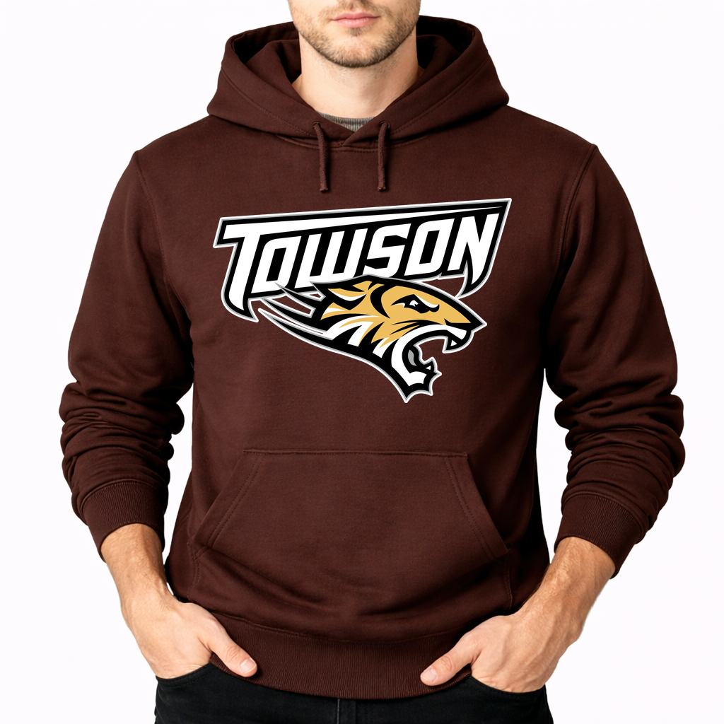Men's Towson Tigers Pullover Hoodie - Brown