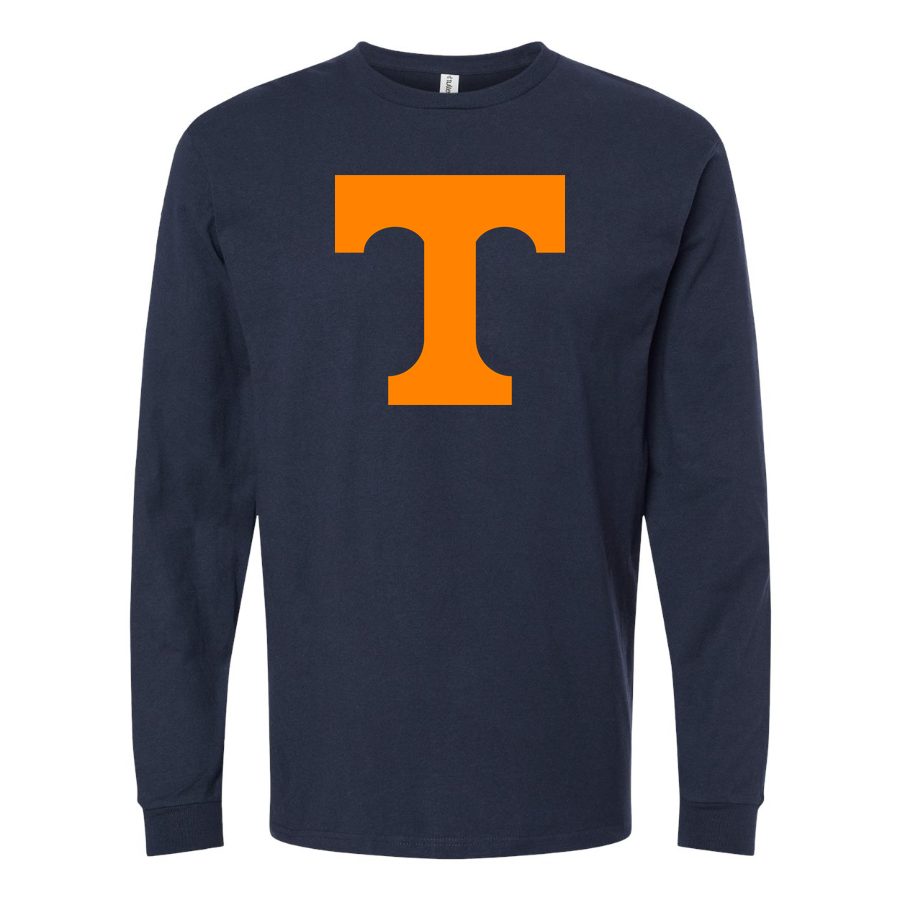 Men's Tennessee Volunteers Logo Long sleeves Cotton Blend T-Shirt - Navy