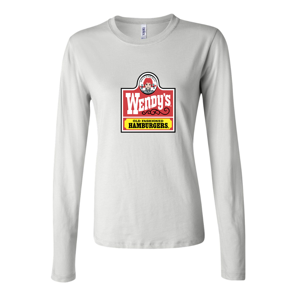 Women's wendys logo png transparent Long Sleeve T-Shirt - White