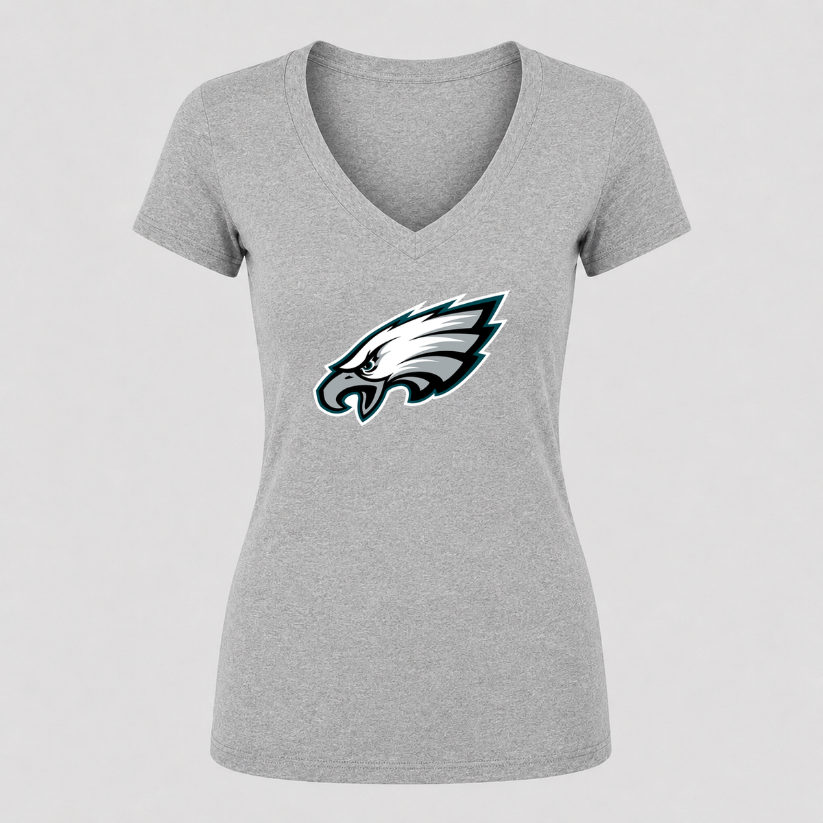 Women's Philadelphia Eagles V Neck T-Shirt in gray