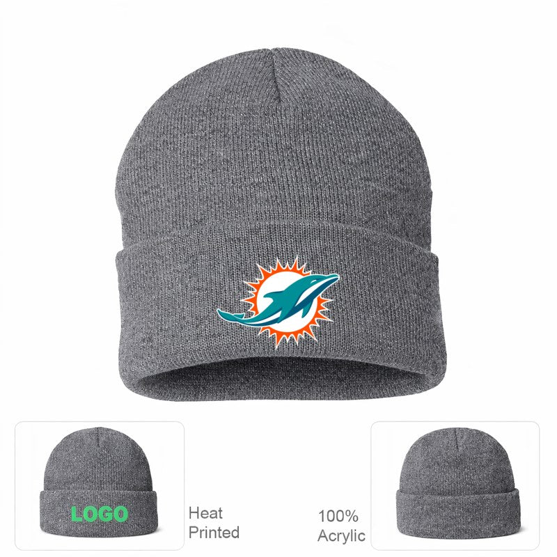 Miami Dolphins Grey Beanie Hat