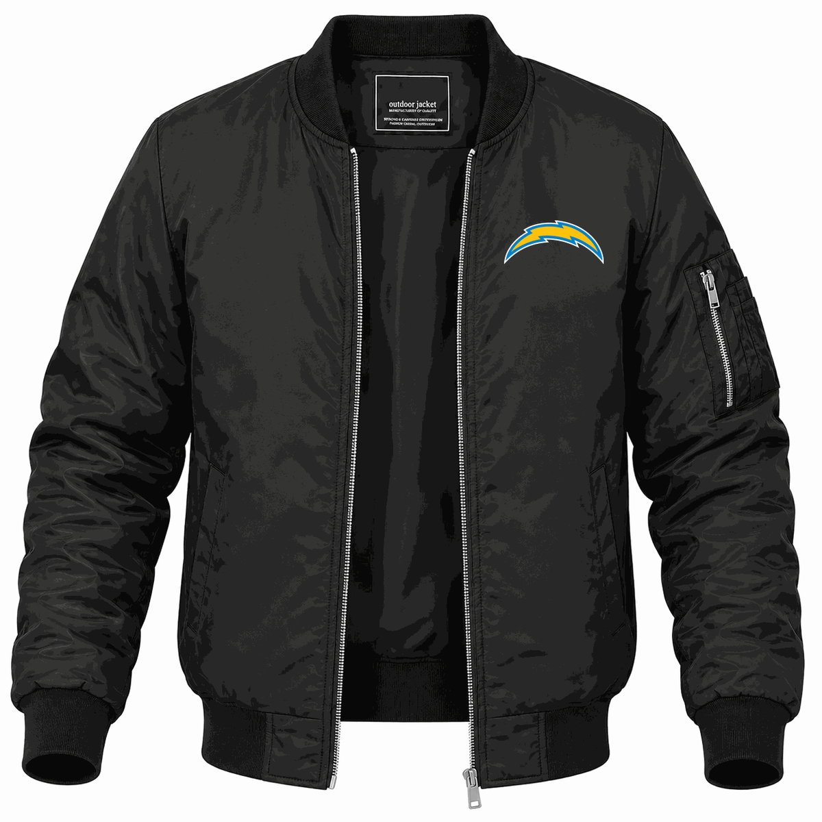 Men's Los Angeles Chargers Lightweight Bomber Jacket - Black