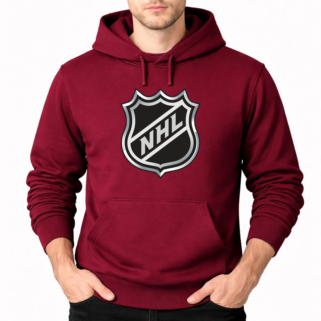 Men's NHL Shield Pullover Hoodie - Burgundy