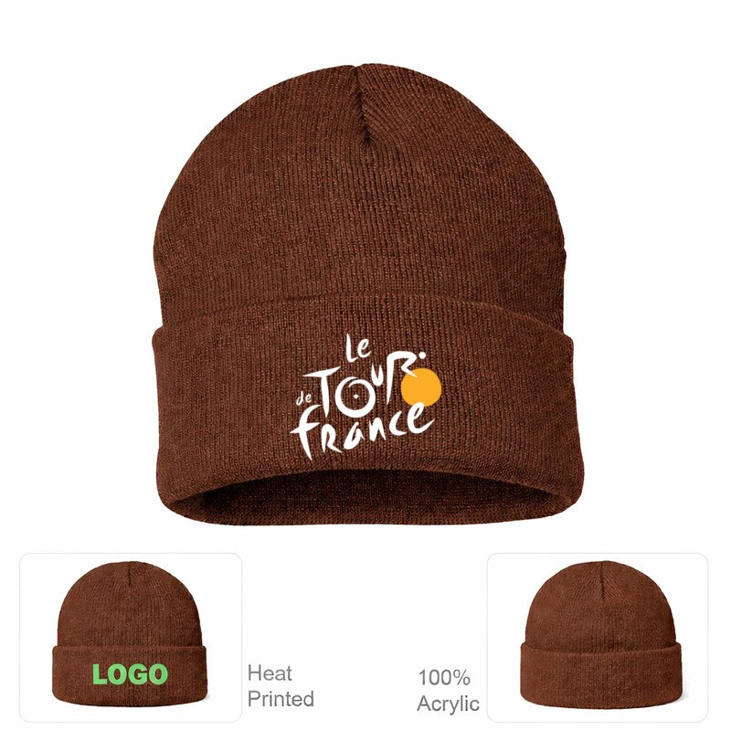 Tour de France White Logo Brown Beanie Hat