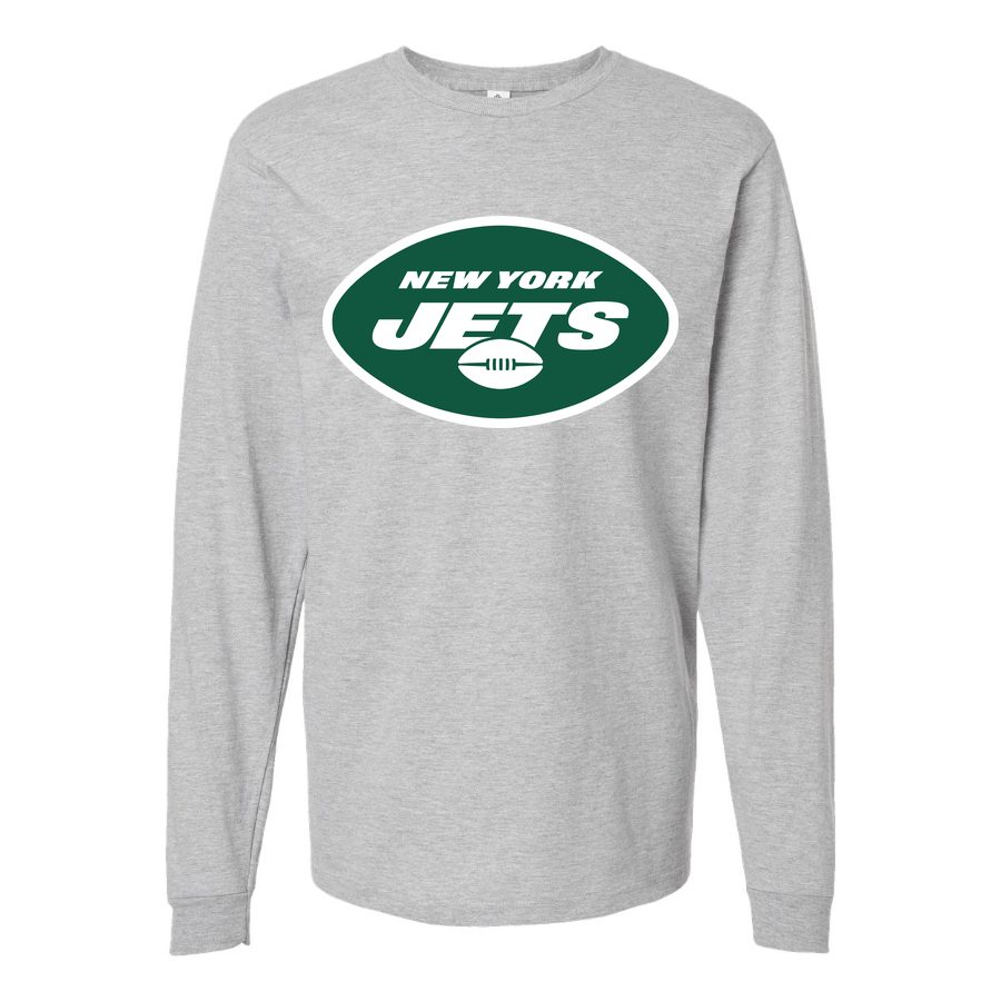 Men's New York Jets Long sleeves Cotton Blend T-Shirt - Gray
