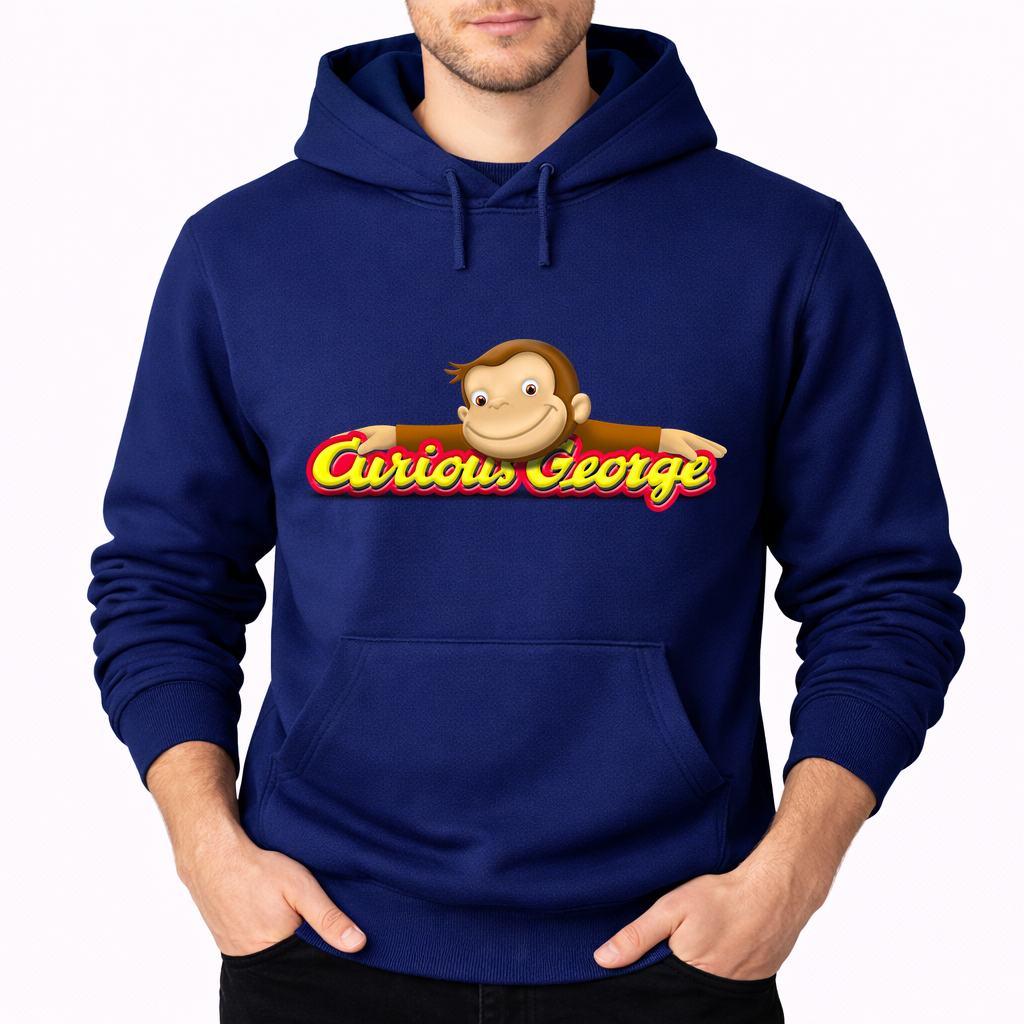 Men's Curious George Pullover Hoodie - Navy