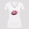 Women's Dr Pepper V Neck T-Shirt in white