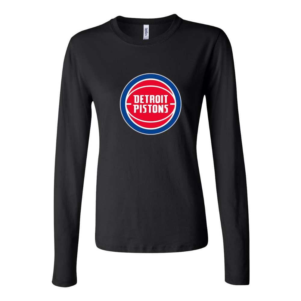Women's Detroit Pistons Long Sleeve T-Shirt - Black