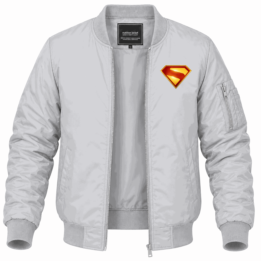 Men's Superman 2025 Lightweight Bomber Jacket - Gray