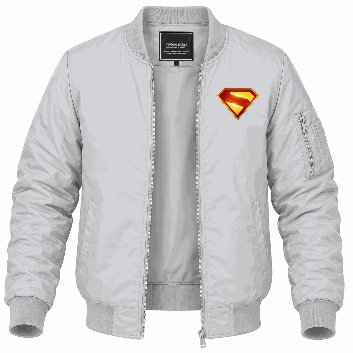 Men's Superman 2025 Lightweight Bomber Jacket - Gray