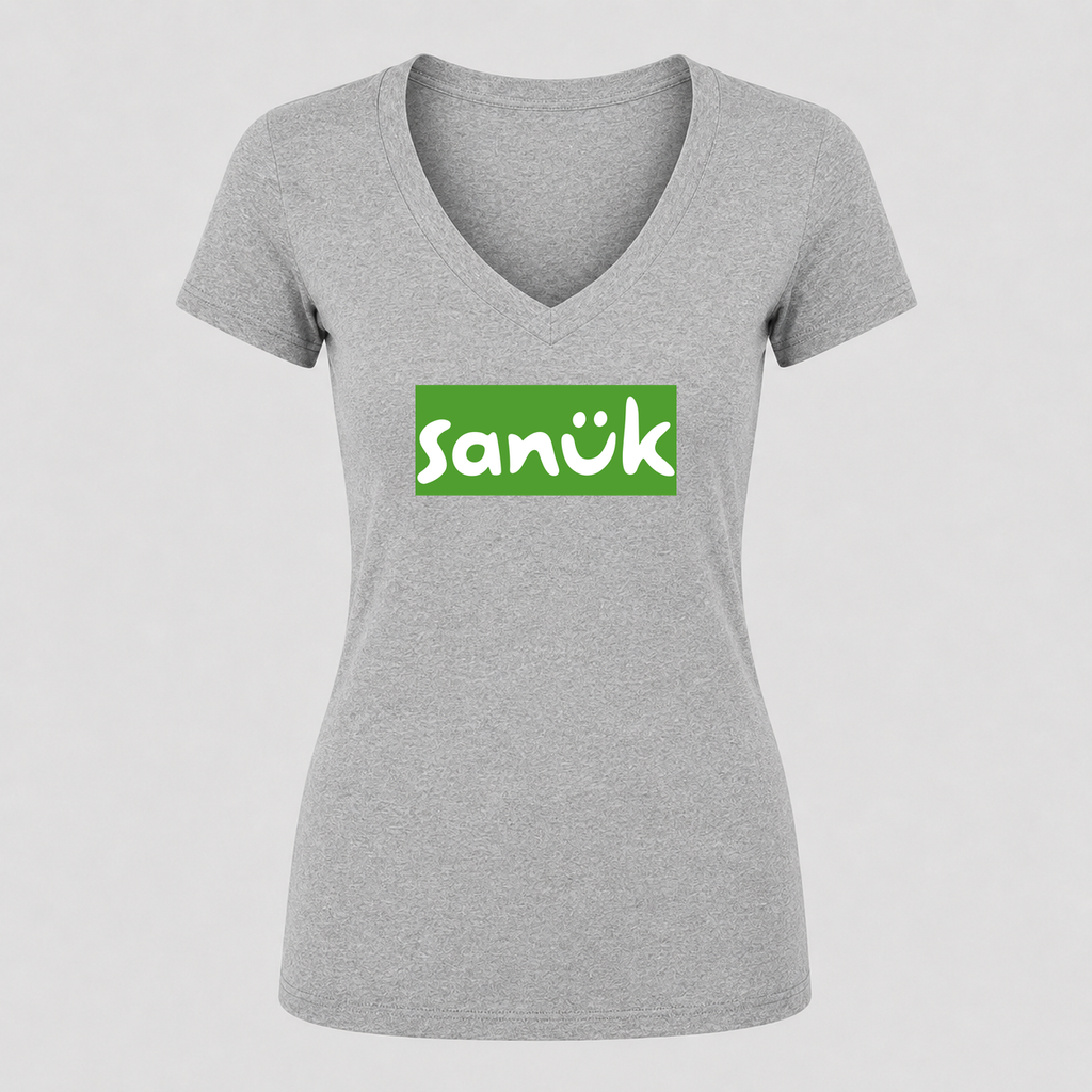 Women's Sanuk V Neck T-Shirt in gray