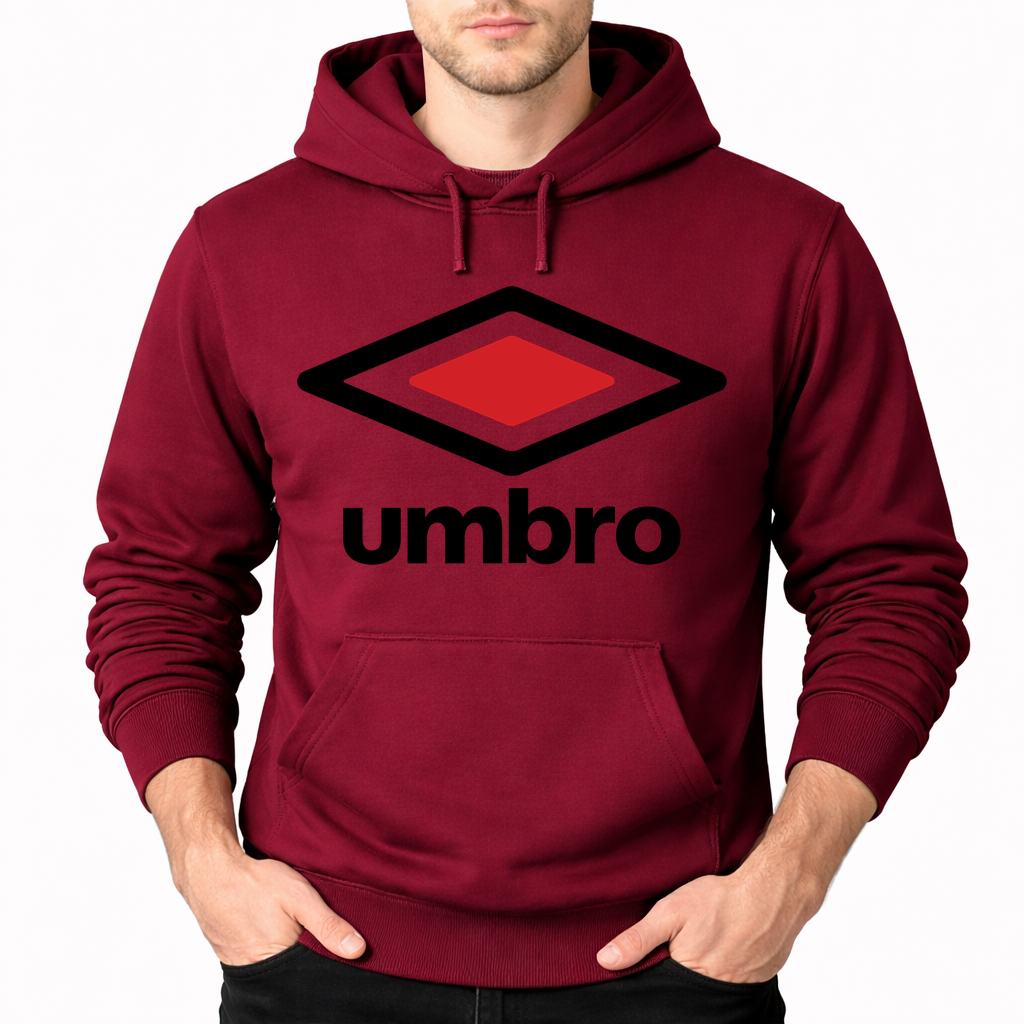 Men's Umbro Pullover Hoodie - Burgundy