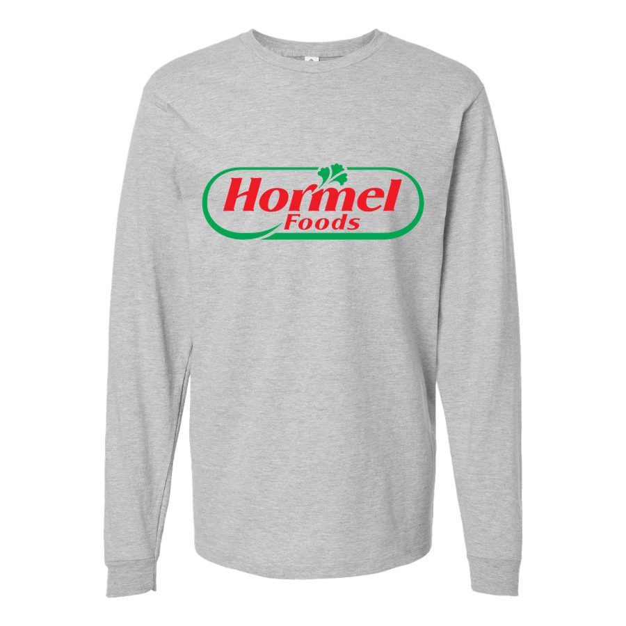Men's Hormel-Logo-food Long sleeves Cotton Blend T-Shirt - Gray