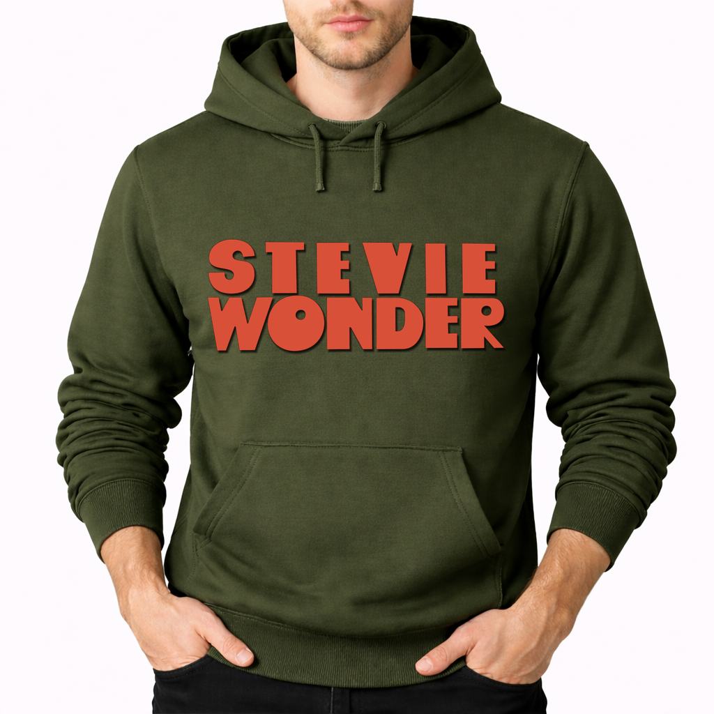 Men's Stevie Wonder Pullover Hoodie - Army Green