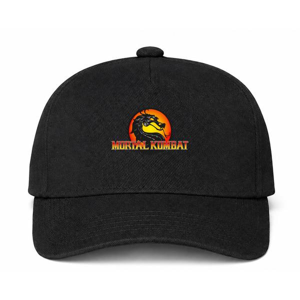 Mortal Kombat Logo Black Dad Baseball Cap Hat