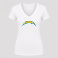 Women's Los Angeles Chargers V Neck T-Shirt in white