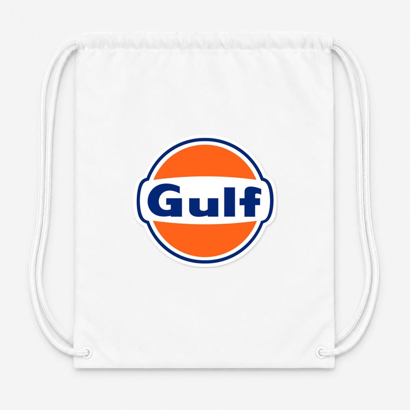 Gulf Oil Drawstring Bag - White