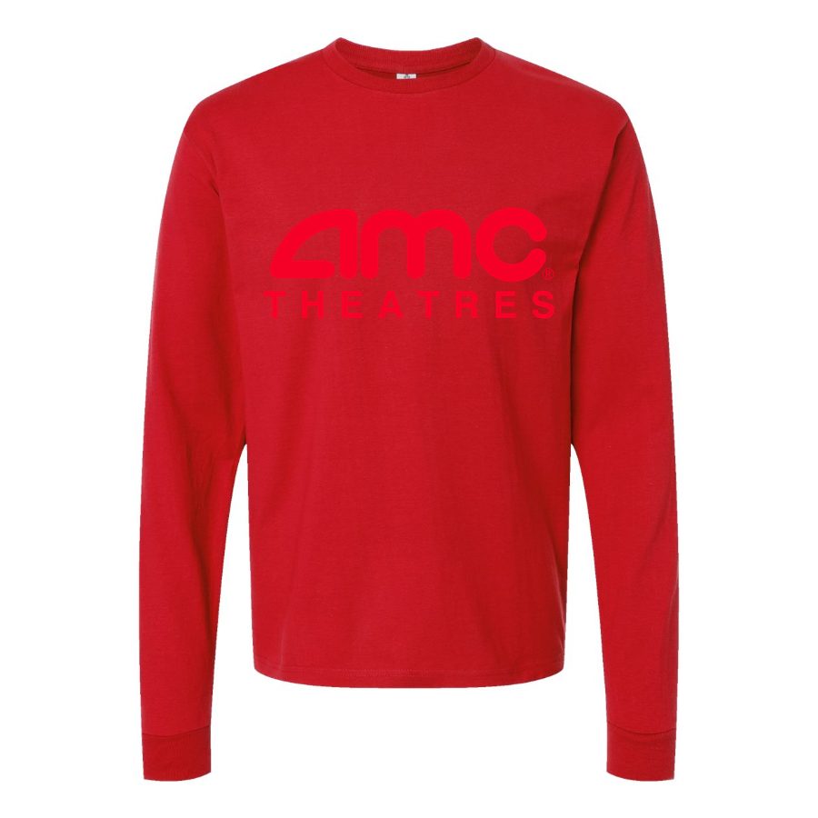 Men's Amc Theatres logo PNG1 Long sleeves Cotton Blend T-Shirt - Red