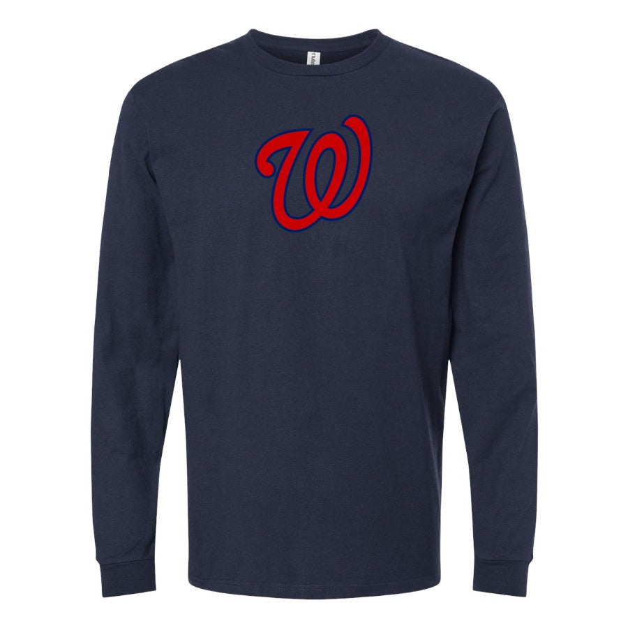 Men's Washington Nationals Long sleeves Cotton Blend T-Shirt - Navy
