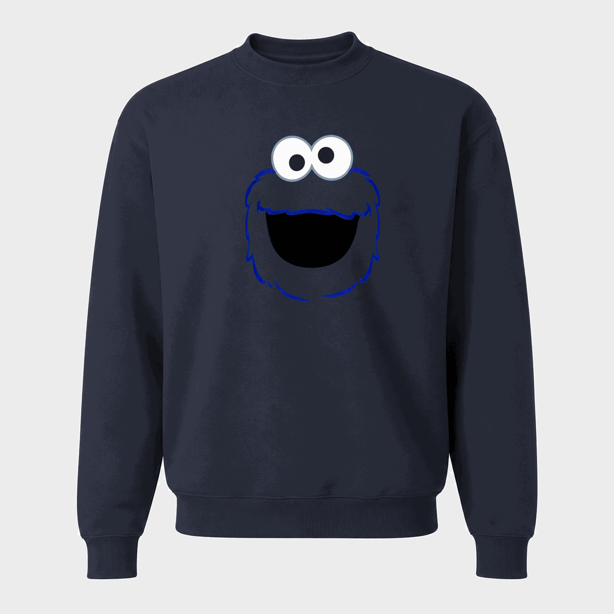 Men's Cookie Monster Crewneck Sweatshirt - Navy