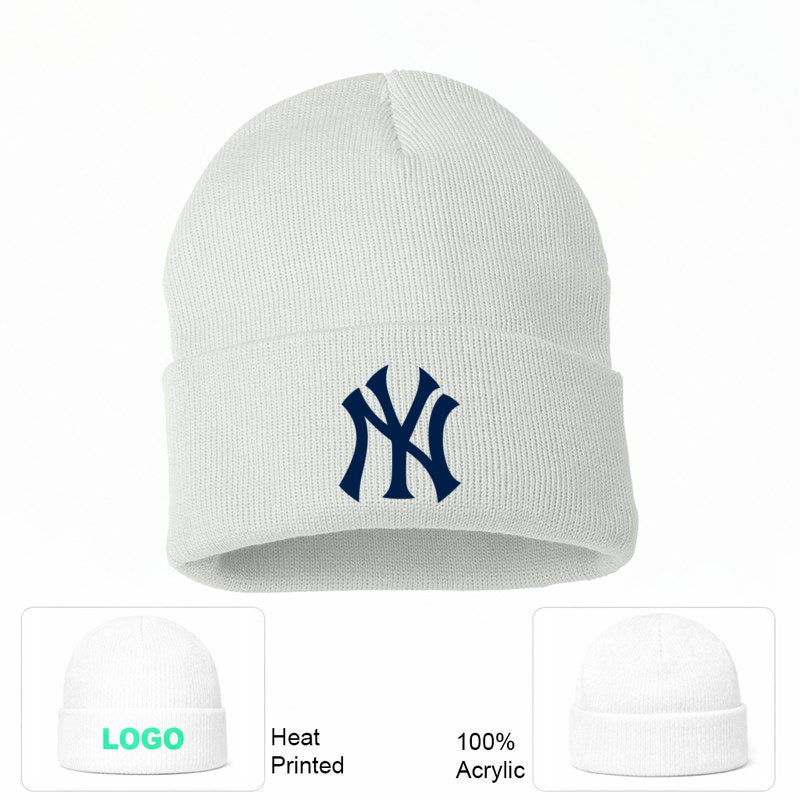 New York Yankees White Beanie Hat
