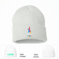 Paris 2024 White Logo White Beanie Hat