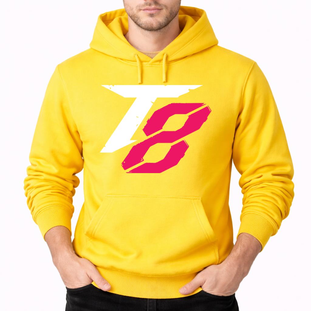 Men's Tekken 8 White Logo Pullover Hoodie - Yellow