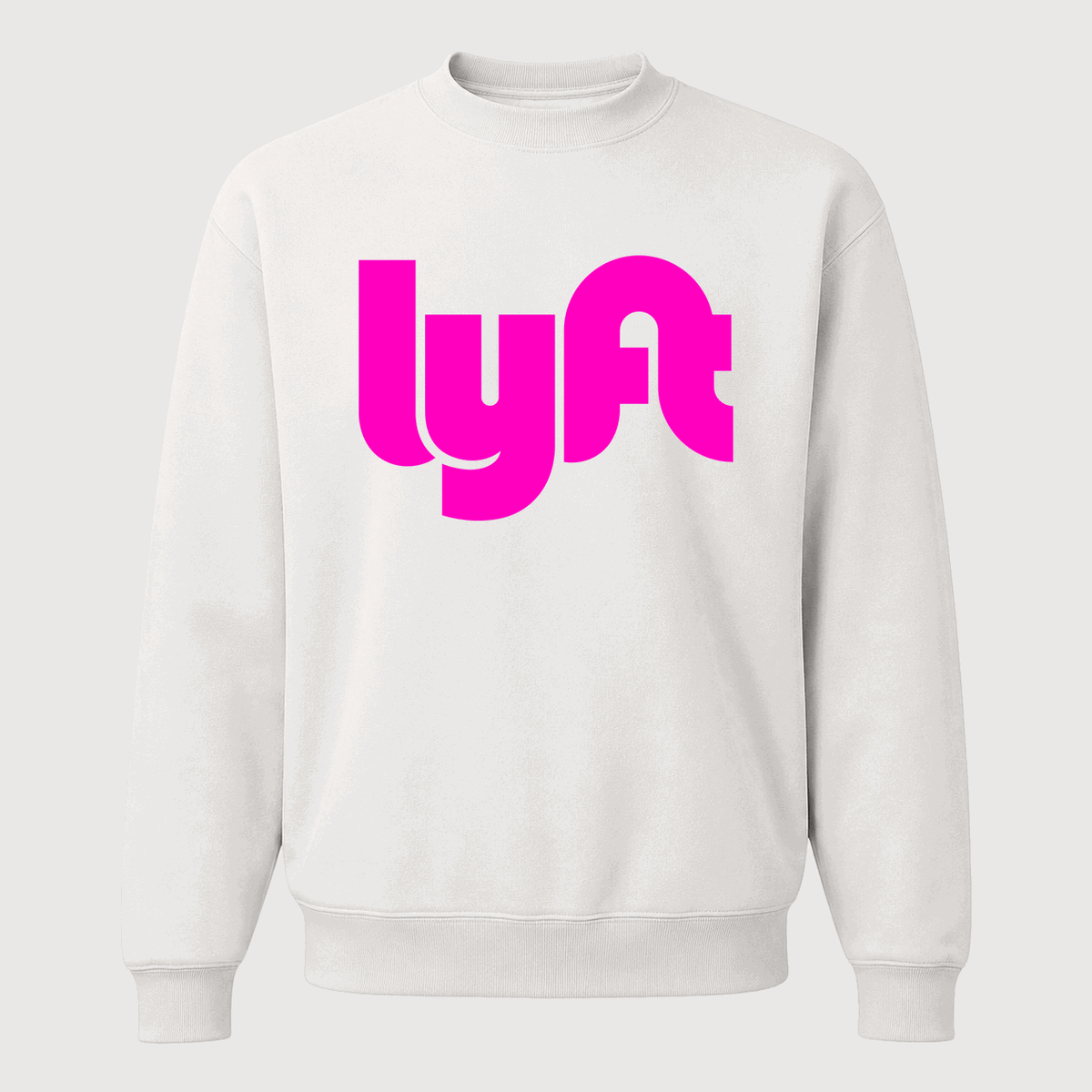 Men's Lyft Pink Logo Crewneck Sweatshirt - White
