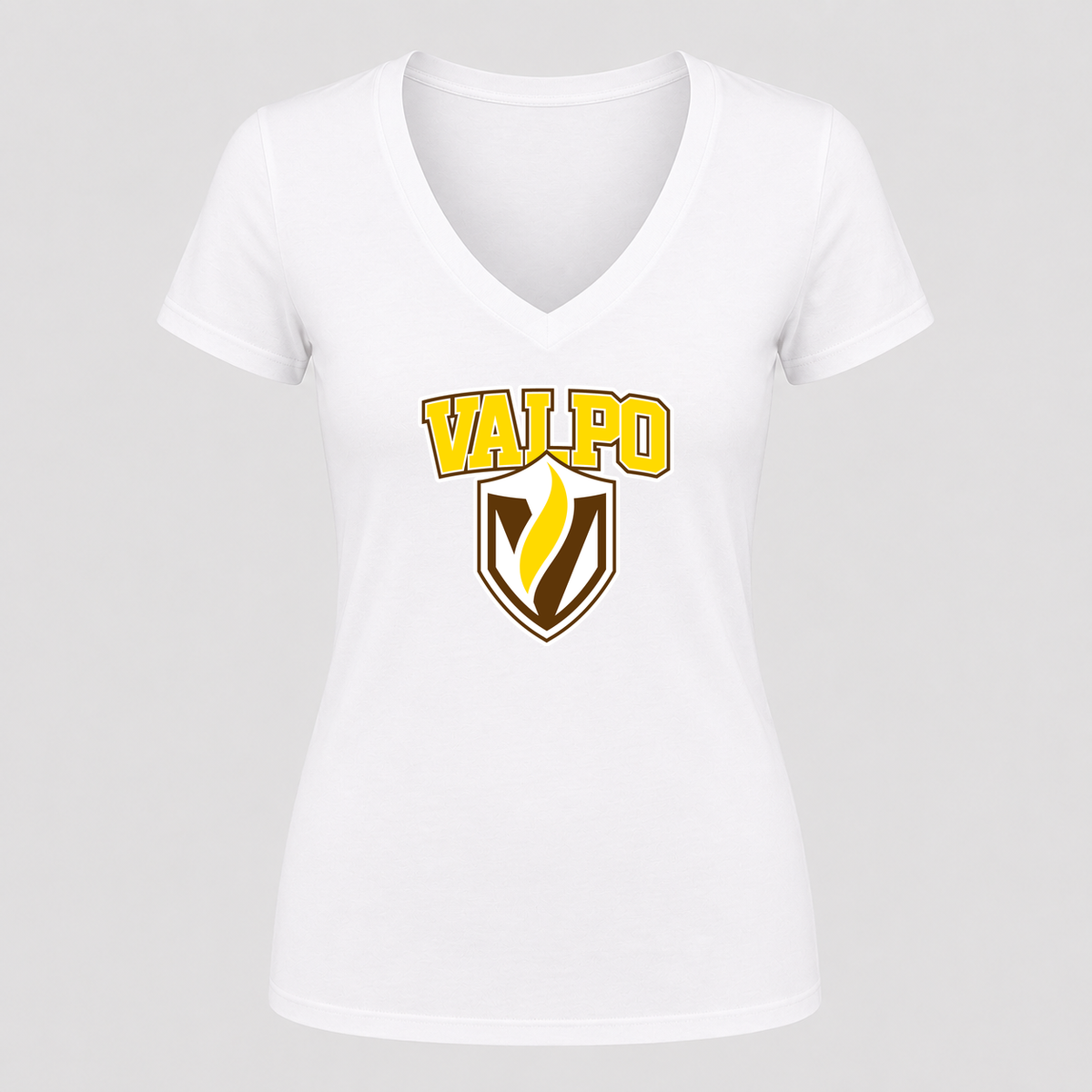 Women's Valparaiso Crusaders V Neck T-Shirt in white
