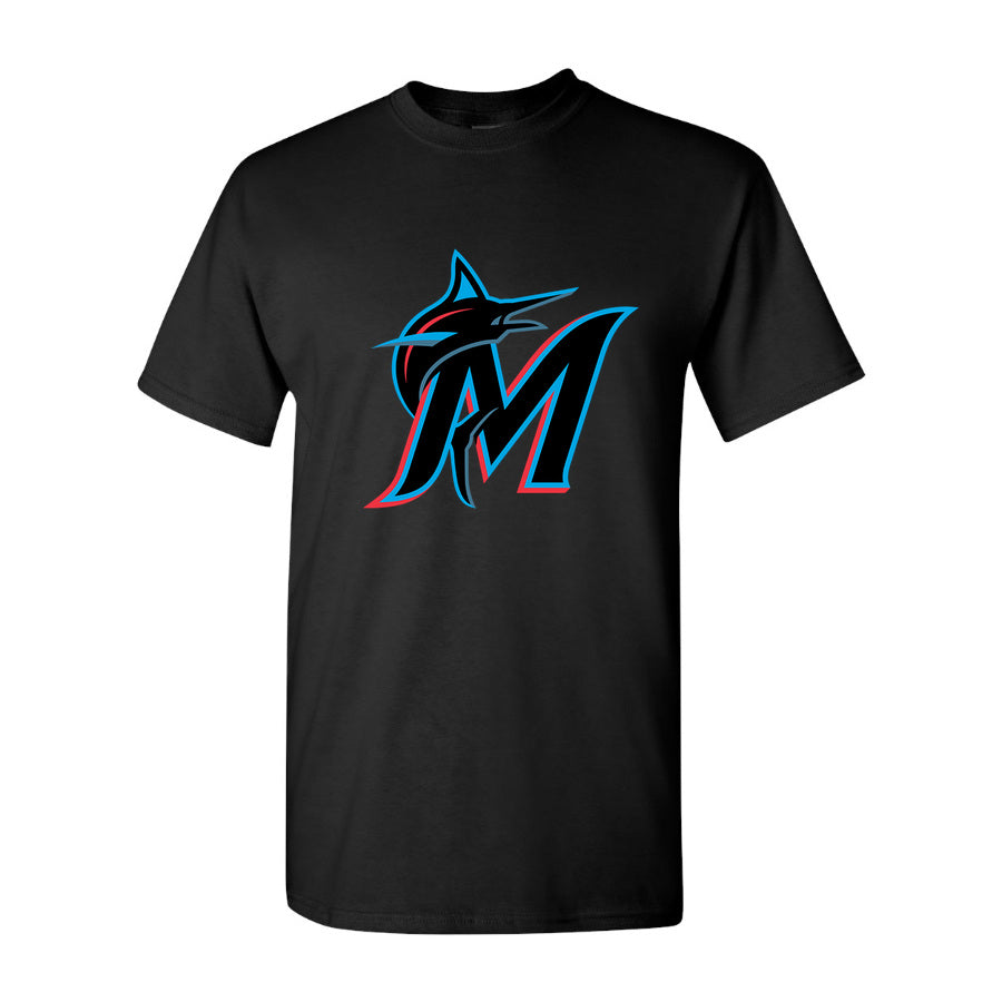 Men's Miami Marlins Cotton T-Shirt - Black