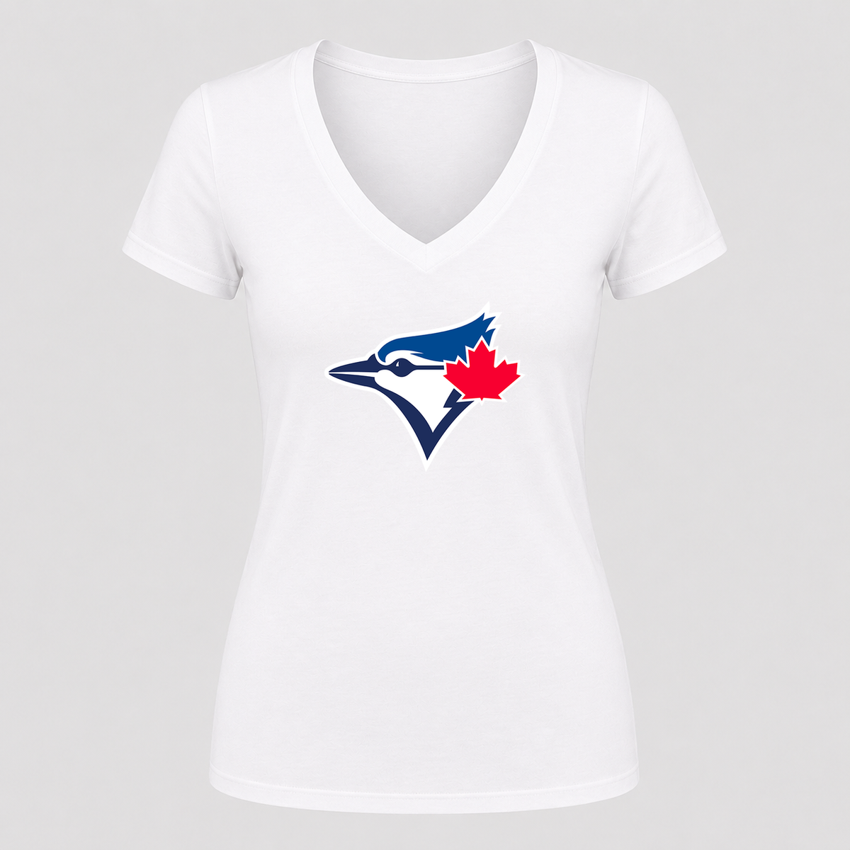 Women's Toronto Blue Jays V Neck T-Shirt in white