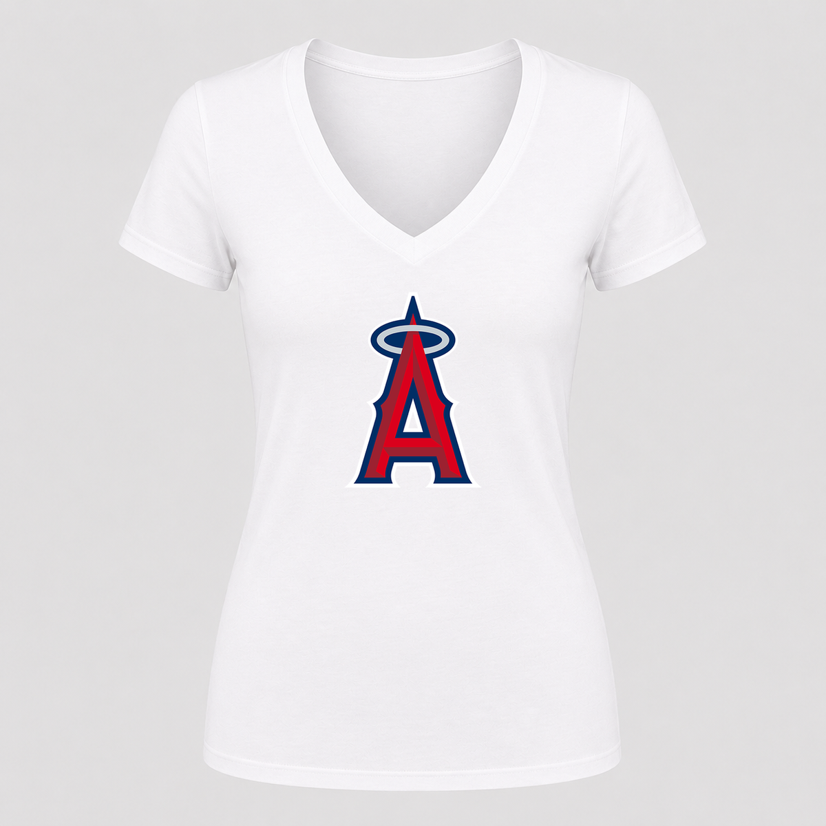 Women's Los Angeles Angels V Neck T-Shirt in white
