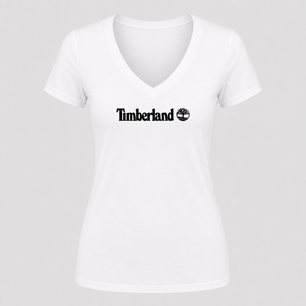 Women's Timberland V Neck T-Shirt in white