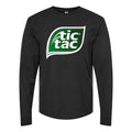 Men's Tic Tac logo PNG1 Long sleeves Cotton Blend T-Shirt - Black