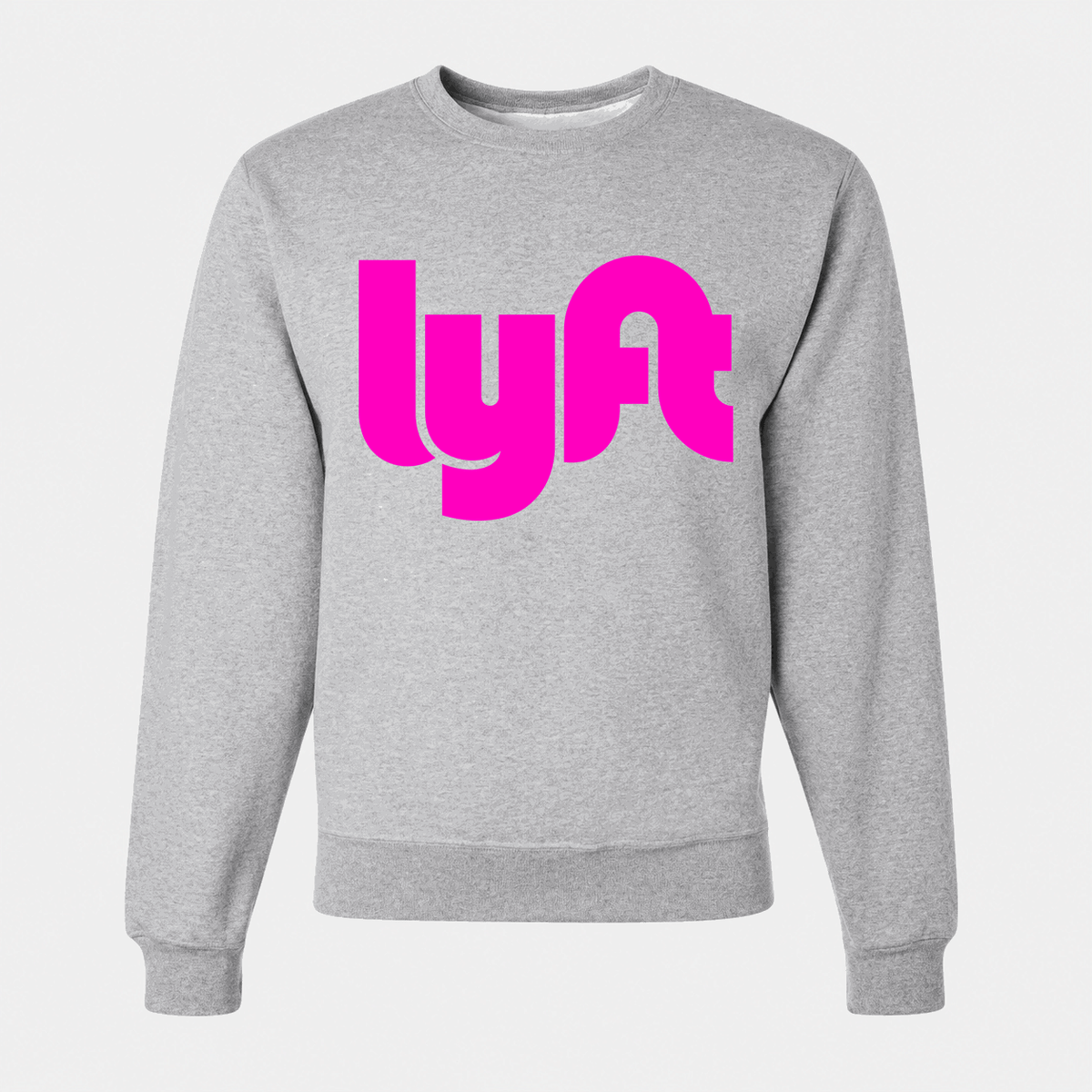 Men's Lyft Pink Logo Crewneck Sweatshirt - Gray