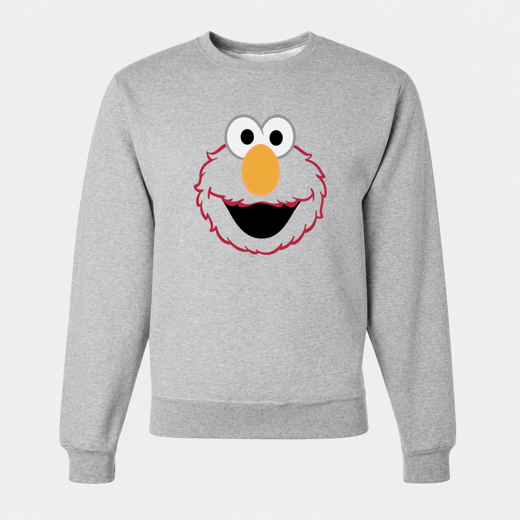 Men's Elmo Face Crewneck Sweatshirt - Gray