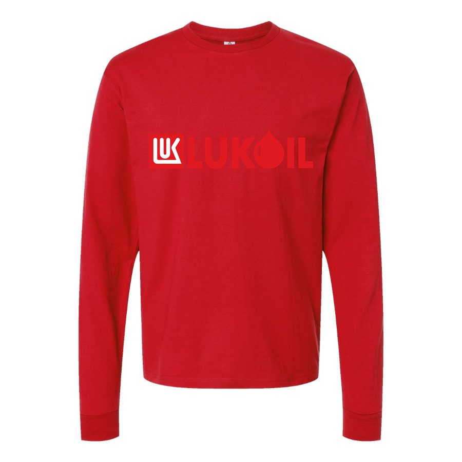 Men's Lukoil-Logo-1536x864 Long sleeves Cotton Blend T-Shirt - Red