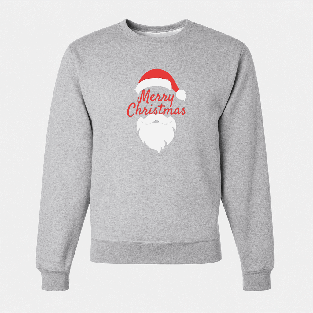 Men's Merry Christmas Santa Crewneck Sweatshirt - Gray