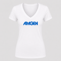 Women's Amgen V Neck T-Shirt in white