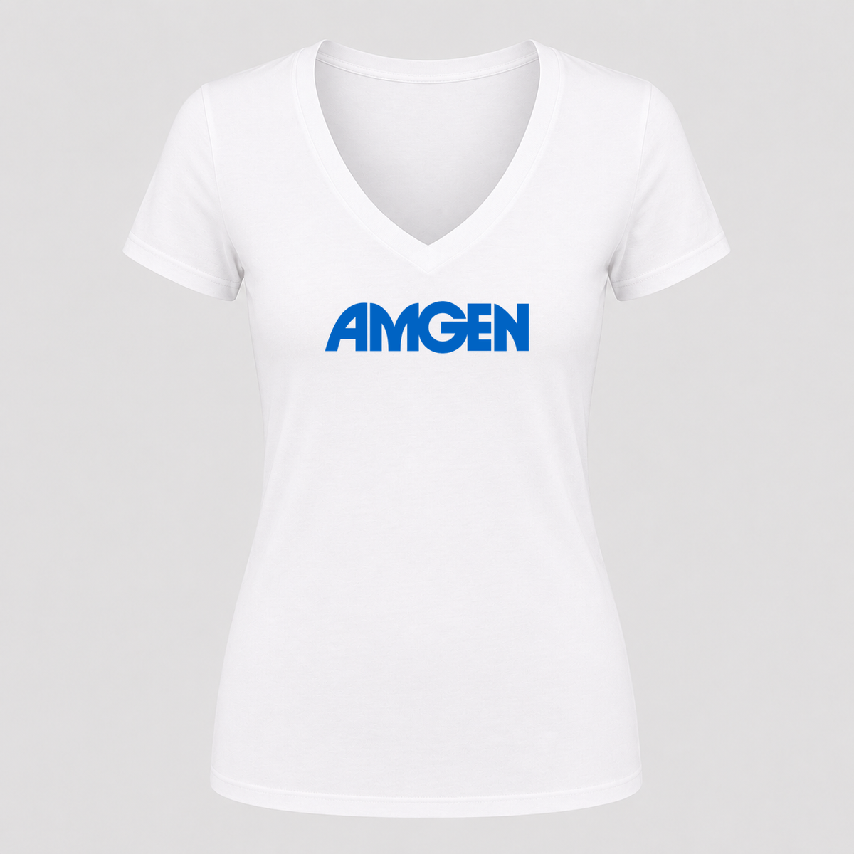 Women's Amgen V Neck T-Shirt in white