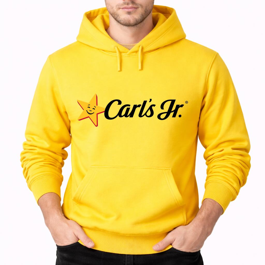 Men's Carl's Jr. Pullover Hoodie - Yellow