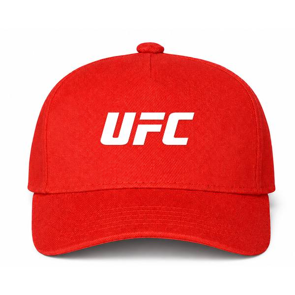 UFC White Logo Red Dad Baseball Cap Hat
