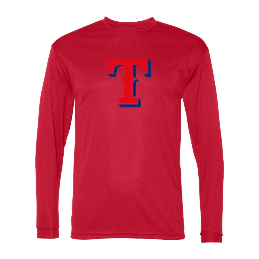 Men's Texas Rangers Polyester Long Sleeve T-Shirt - Red