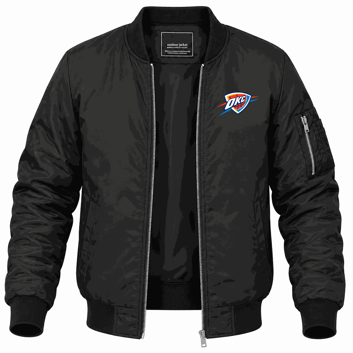 Men's Oklahoma City Thunder Lightweight Bomber Jacket - Black